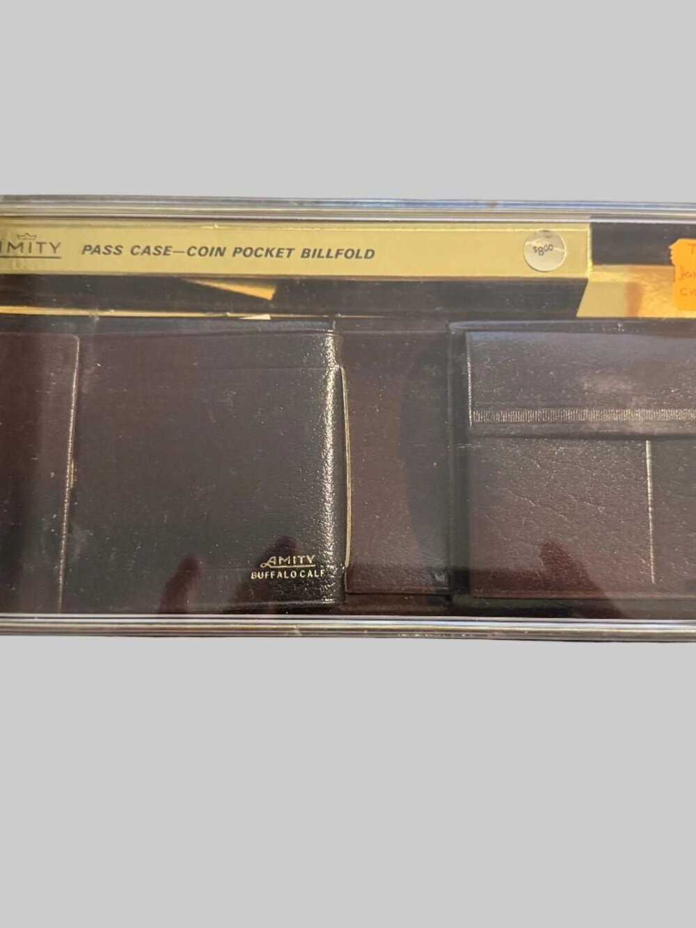 Vintage 1970s Amity Buffalo Calf Leather Wallet NIB